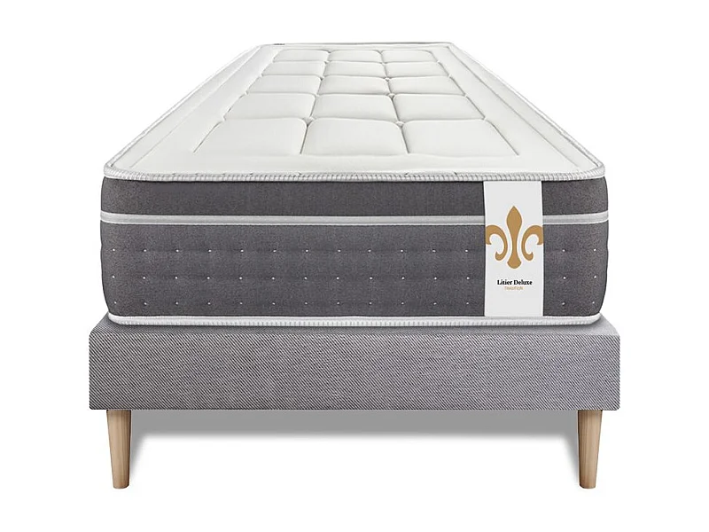Ensemble Trente 90 x 190 cm sommier Kit Gris