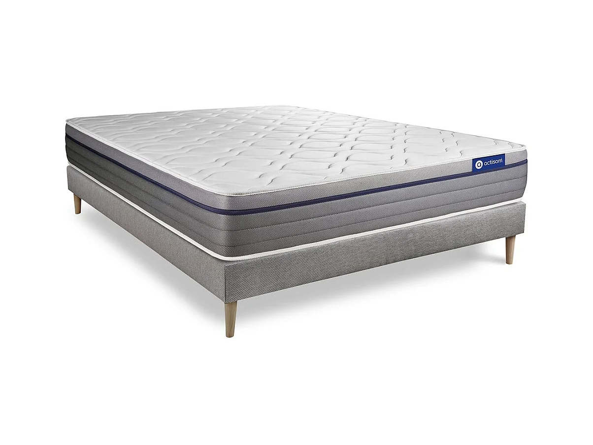 Lattenbodem en Actiflex zen matras 120x200cm , matrasdikte : 26 cm , pocketveren en traagschuim , gebalanceerd, 7 comfortzones