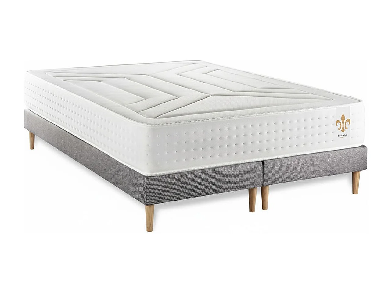 Ensemble Le Vingt-Quatre 180 x 200 cm double sommiers Gris