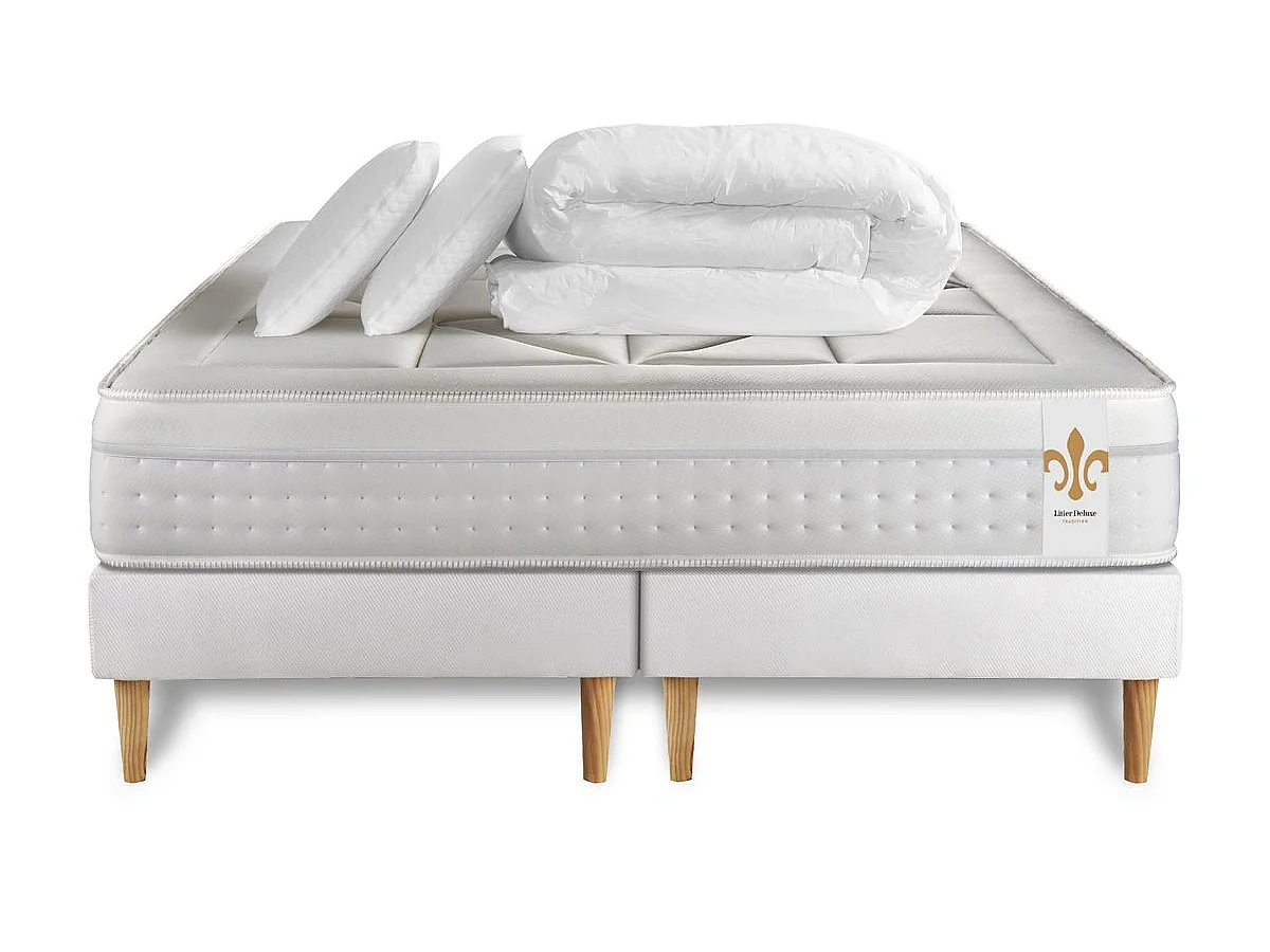 Pack Le Vingt-Huit 180 x 200 cm double sommiers Blanc