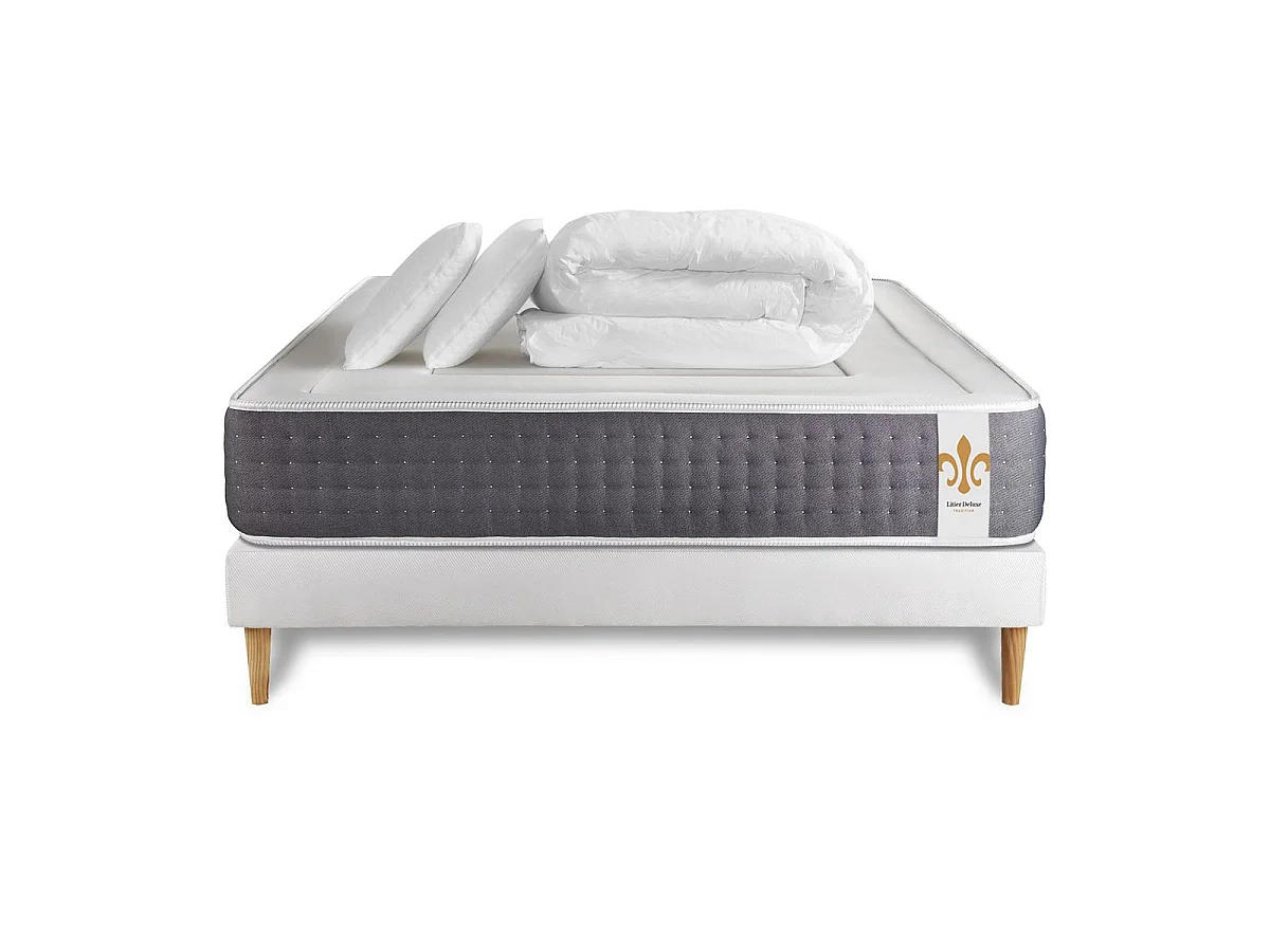 Pack Le Vingt-Six 160 x 200 cm sommier Blanc