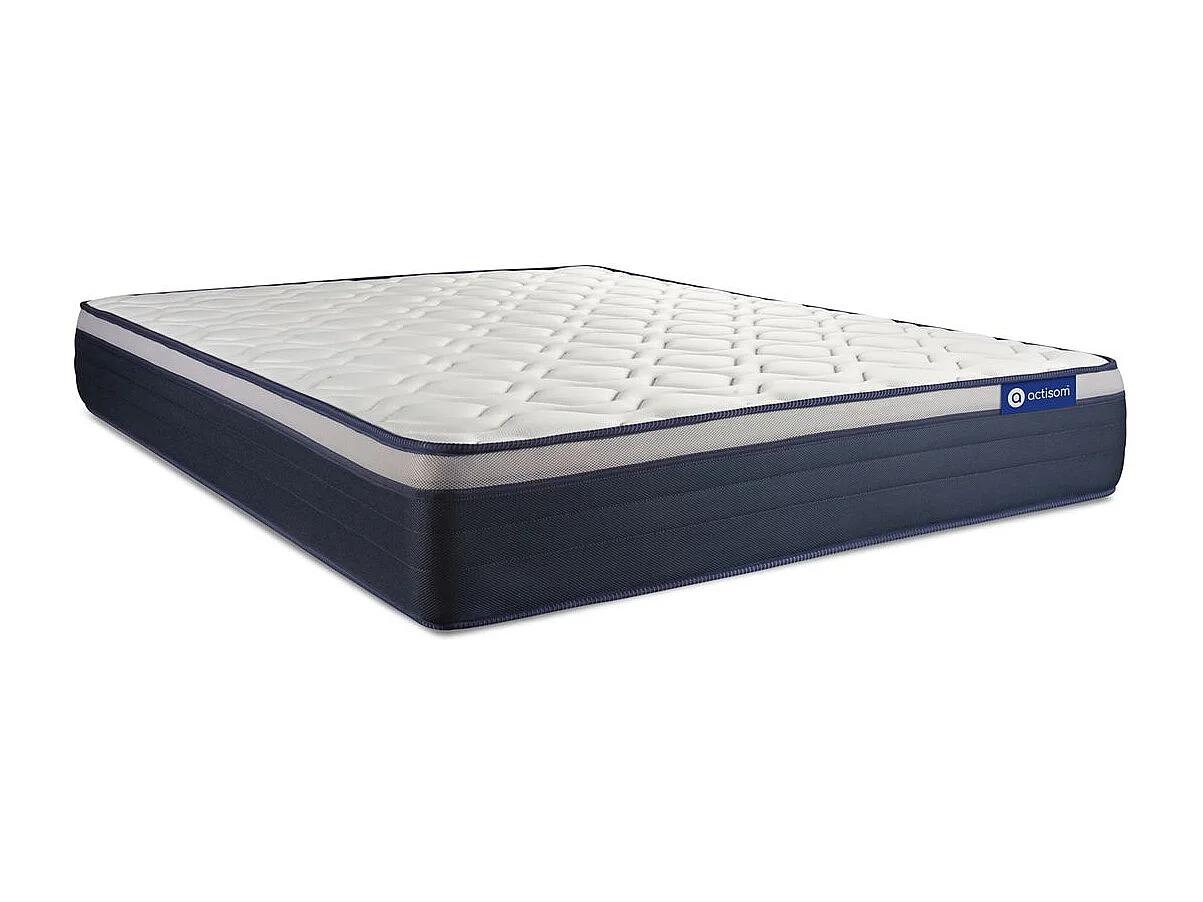 Ensemble matelas Ressorts ensachés+Mémoire de forme ACTIFLEX MAX 120x200 cm Maxi épaisseur 7zones confort + sommier KIT blanc