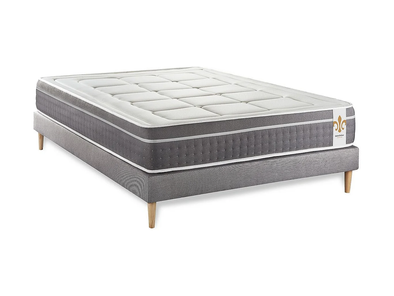 Ensemble Trente 200 x 200 cm sommier Kit Gri
