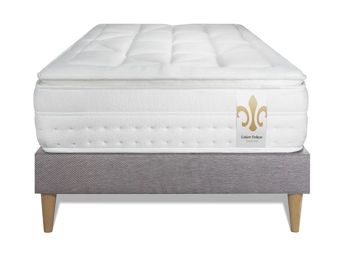 Ensemble Le Vingt-Huit 90 x 200 cm sommier Gris