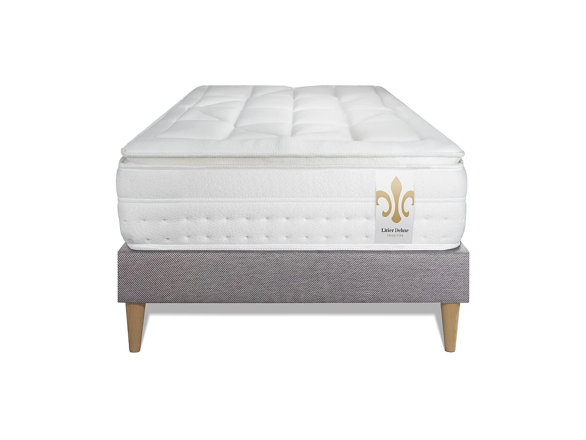 Ensemble Le Vingt-Huit 90 x 200 cm sommier Gris