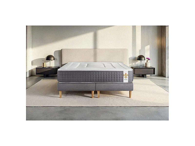 Ensemble Le Vingt-Six 200 x 200 cm double sommiers Gris