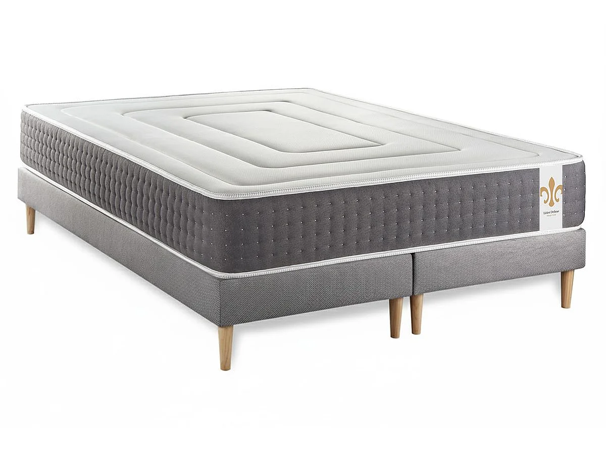 Ensemble Le Vingt-Six 200 x 200 cm double sommiers Gris