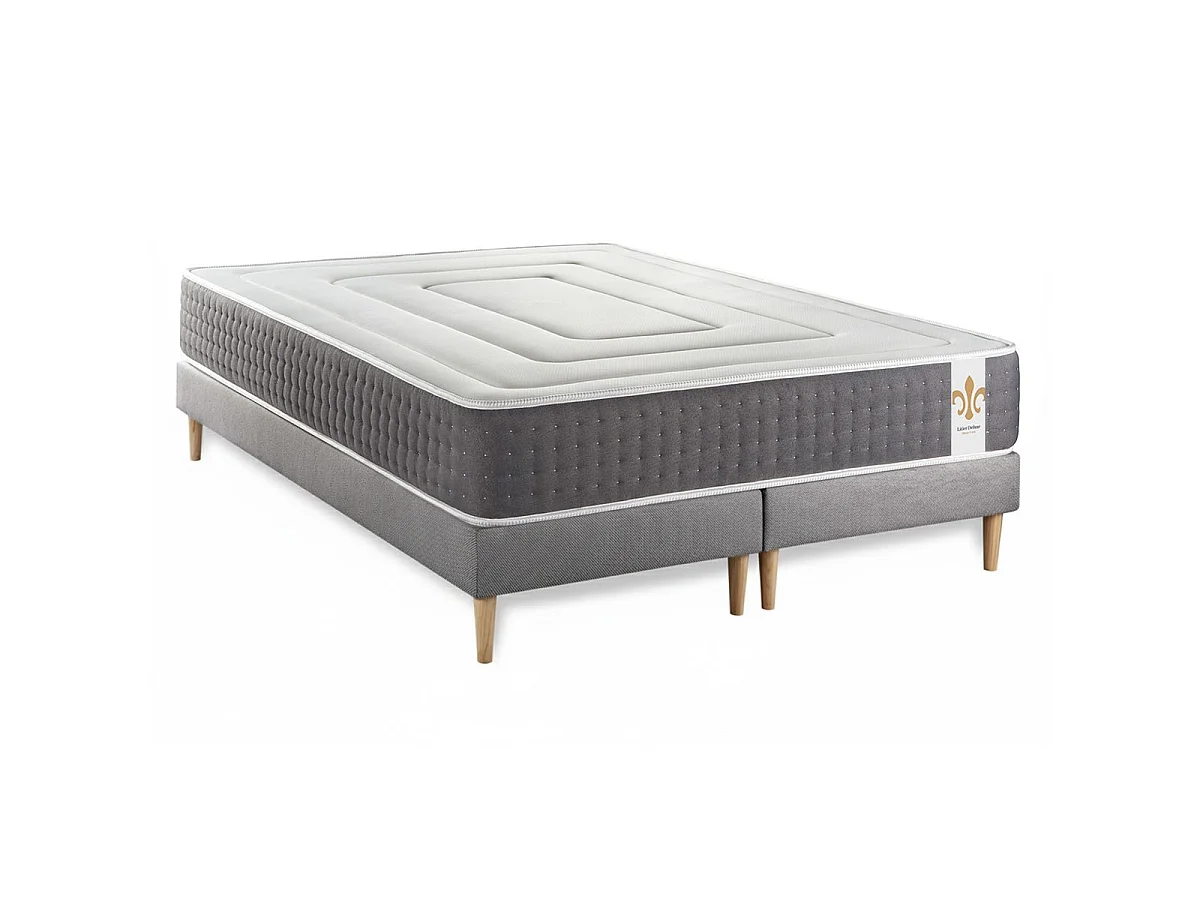 Ensemble Le Vingt-Six 200 x 200 cm double sommiers Gris