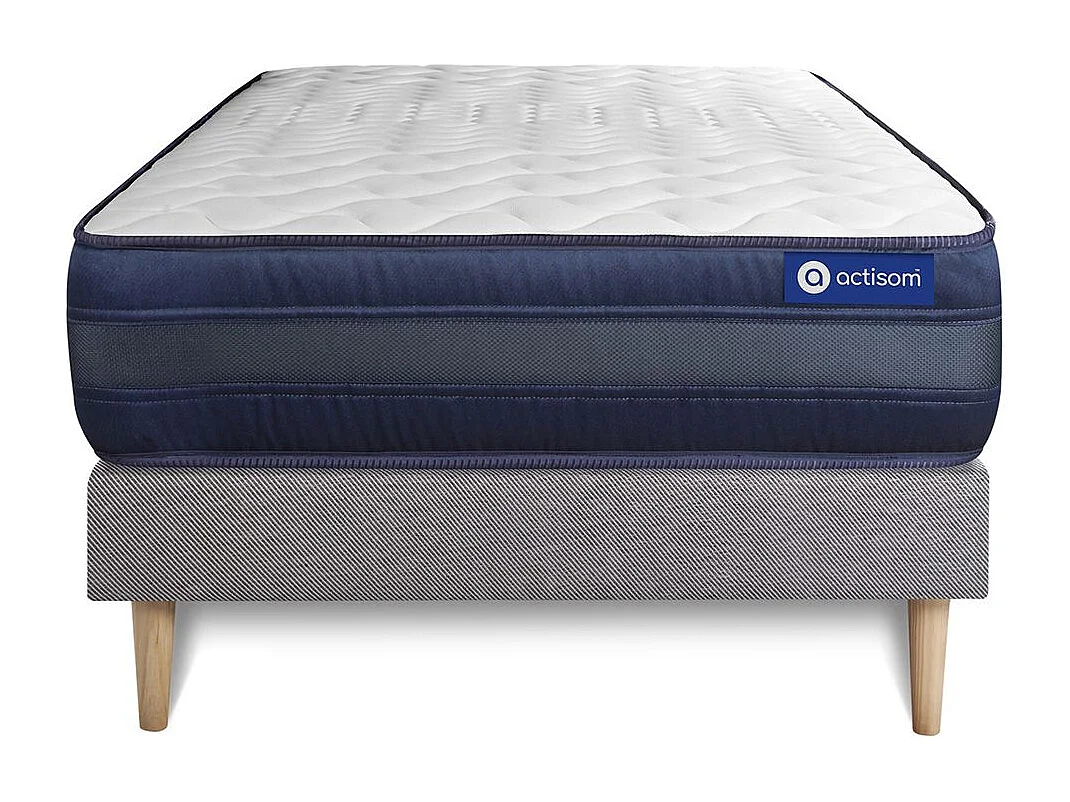 Ensemble matelas ACTIFLEX TECH 80x190 Mémoire de forme Maxi épaisseur 5zones de confort + sommier KIT gri
