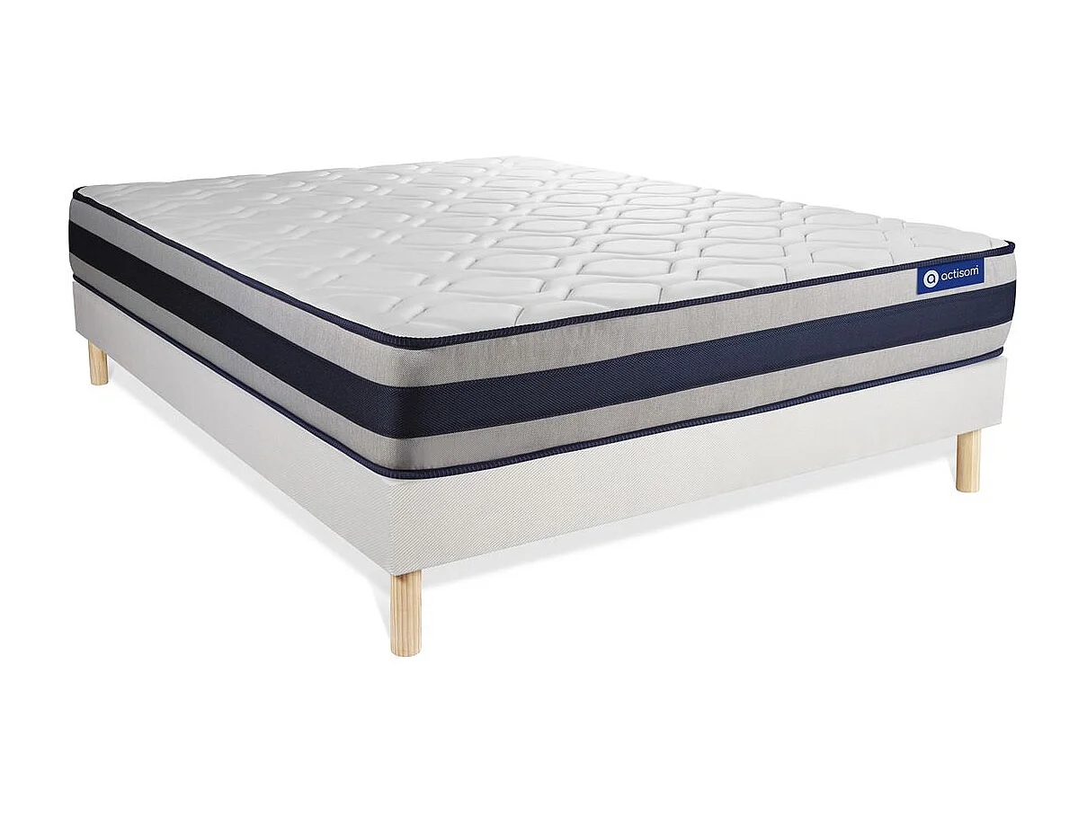 Lattenbodem en Actilatex ergo matras 120x190cm , matrasdikte : 24 cm , latex en traagschuim , stevig, 5 comfortzones