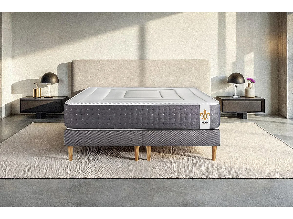 Ensemble Le Vingt-Six 160 x 200 cm double sommiers Gris