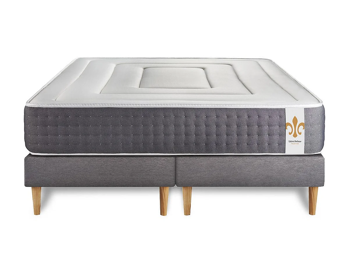 Ensemble Le Vingt-Six 160 x 200 cm double sommiers Gris
