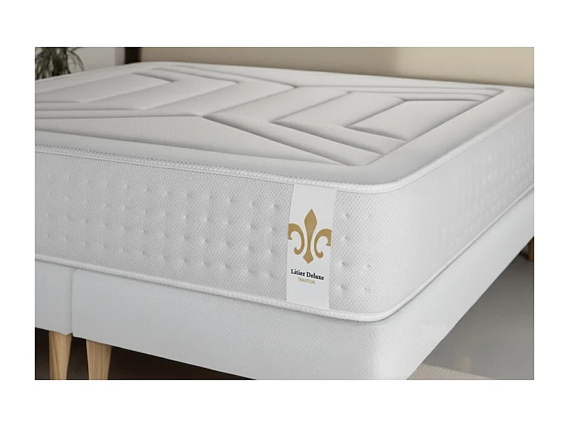 Ensemble Vingt-Quatre 200 x 200 cm sommier Kit Gri