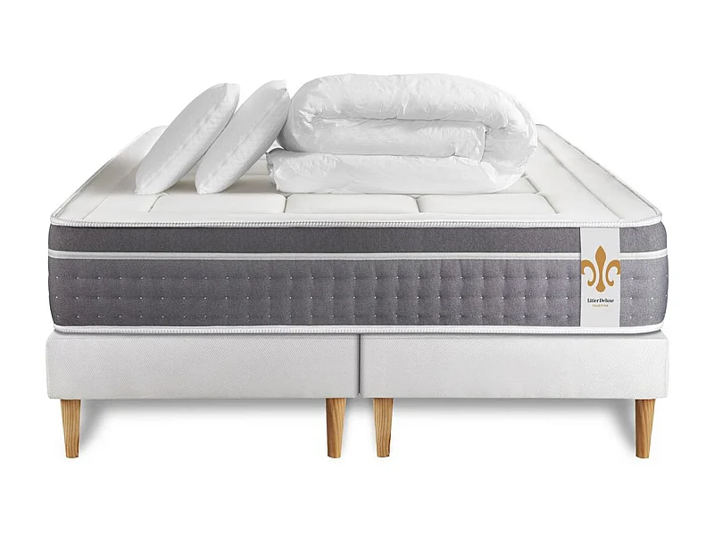 Pack Le Trente 200 x 200 cm double sommiers Blanc