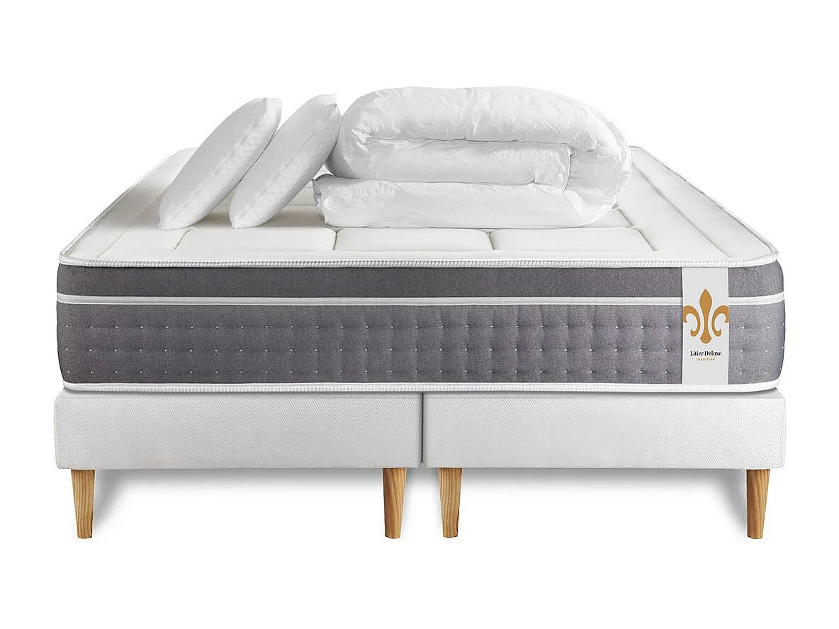 Pack Le Trente 200 x 200 cm double sommiers Blanc