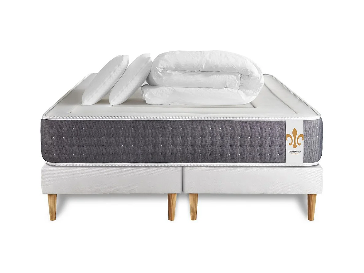 Pack Le Vingt-Six 200 x 200 cm double sommiers Blanc