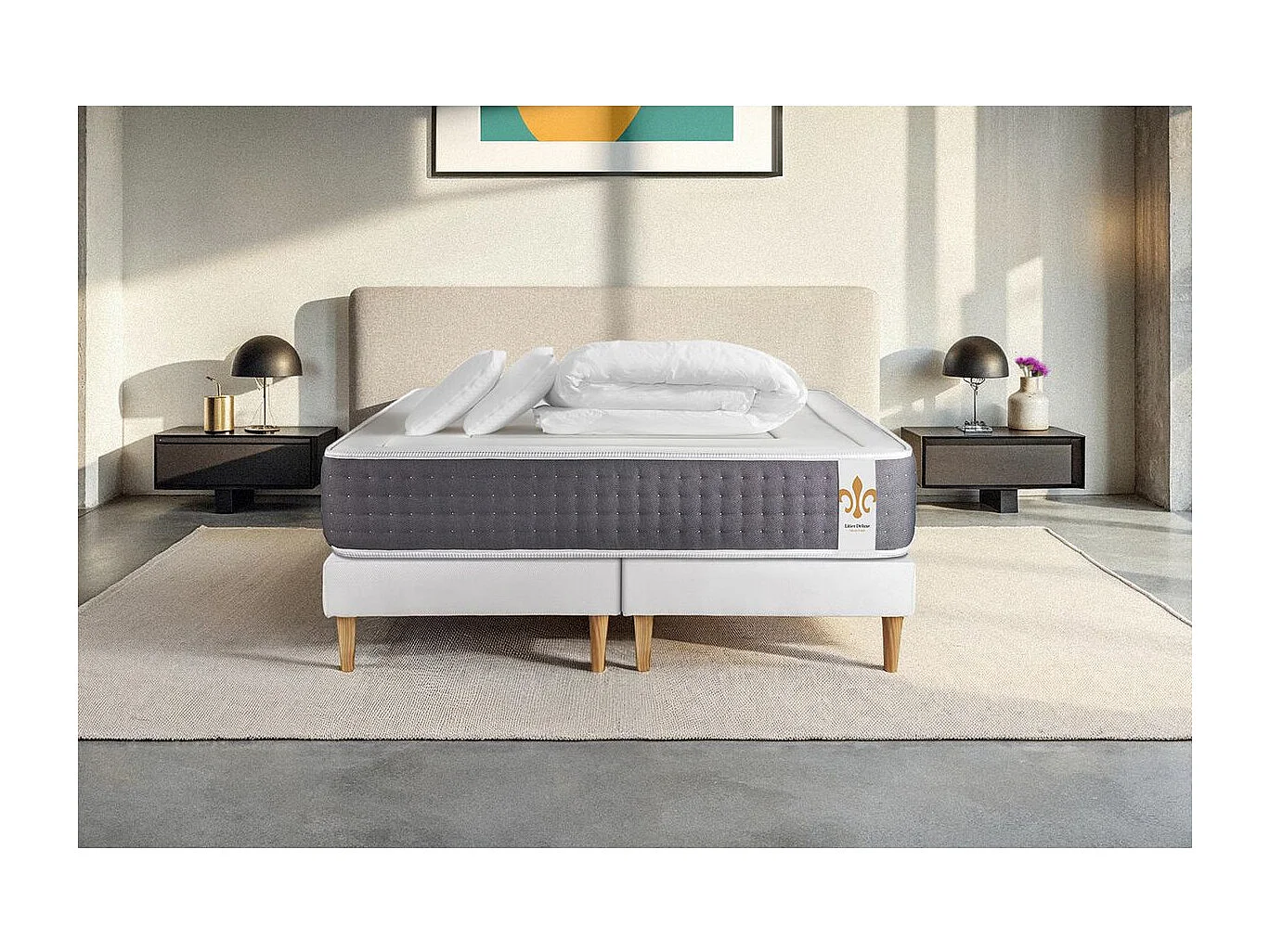 Pack Le Vingt-Six 200 x 200 cm double sommiers Blanc