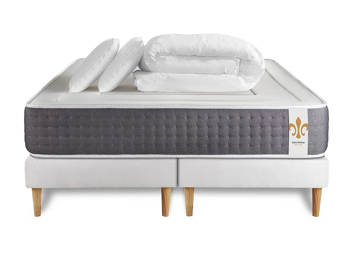 Pack Le Vingt-Six 200 x 200 cm double sommiers Blanc