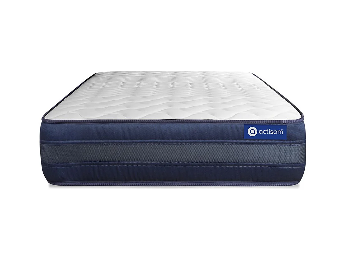 Ensemble matelas ACTIFLEX TECH 80x200 Mémoire de forme Maxi épaisseur 5zones de confort + sommier KIT blanc