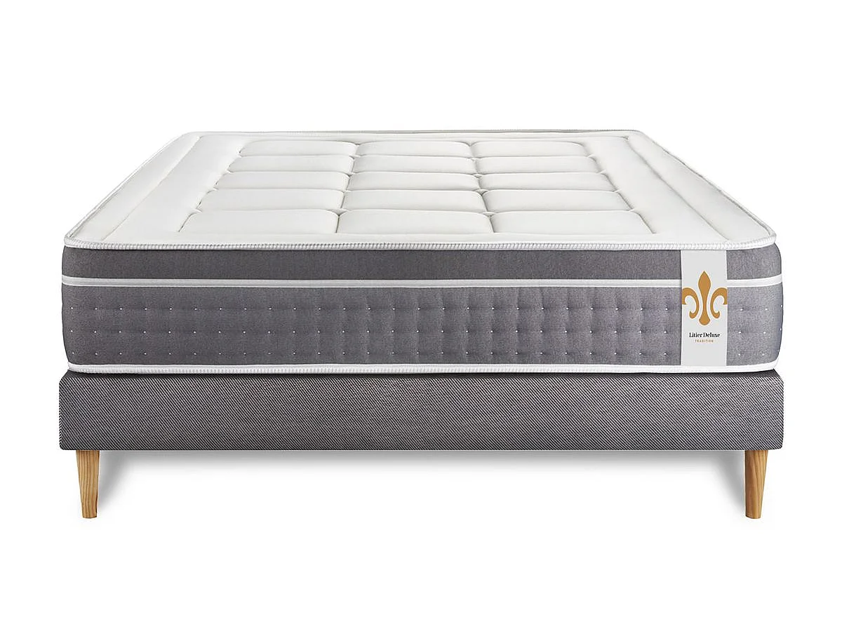 Ensemble Le Trente 140 x 200 cm sommier Gris