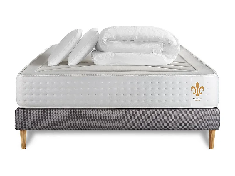 Pack Vingt-Quatre 200 x 200 cm sommier Kit Gris