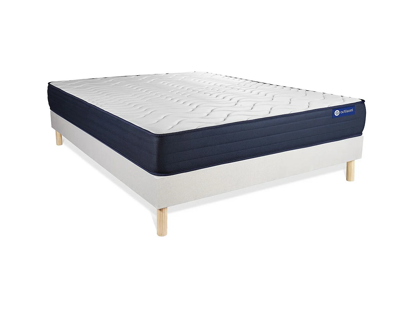 Ensemble matelas ACTIFLEX LIFE 120x190 Ressorts ensachés et Mémoire de forme 5zones de confort + sommier KIT blanc