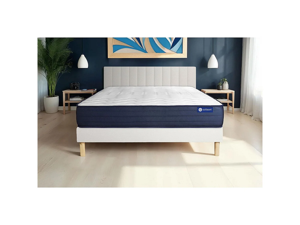 Ensemble matelas ACTIFLEX LIFE 120x190 Ressorts ensachés et Mémoire de forme 5zones de confort + sommier KIT blanc