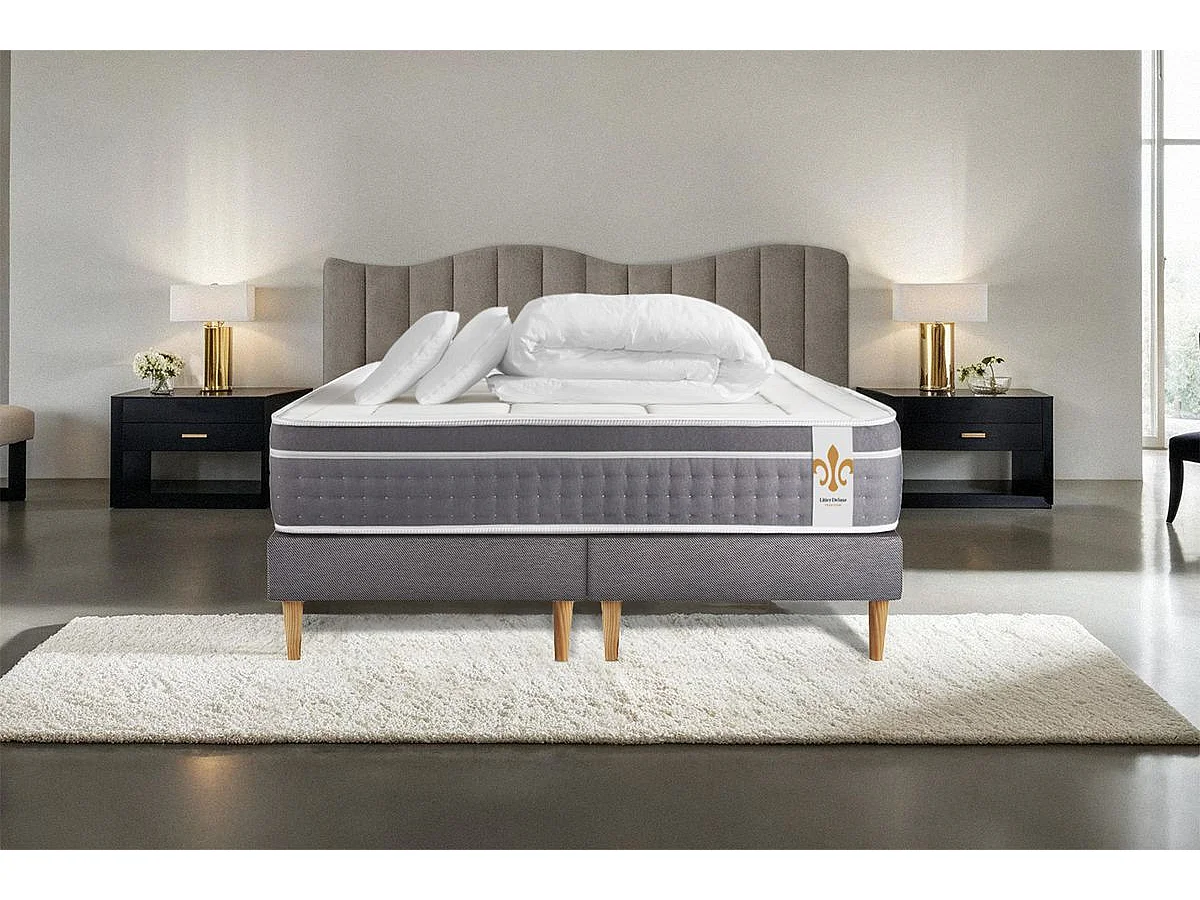 Pack Le Trente 180 x 200 cm double sommiers Gris