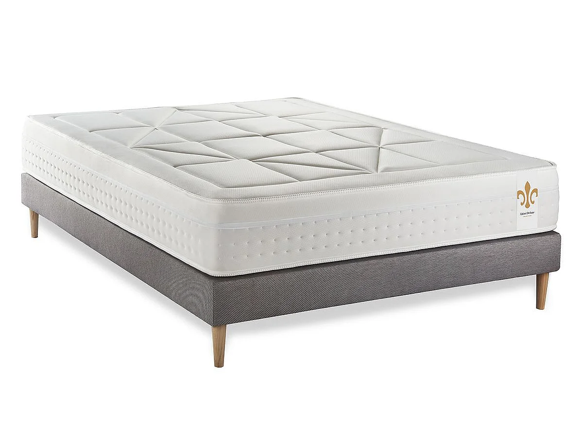 Ensemble Le Vingt-Huit 140 x 200 cm sommier Gris