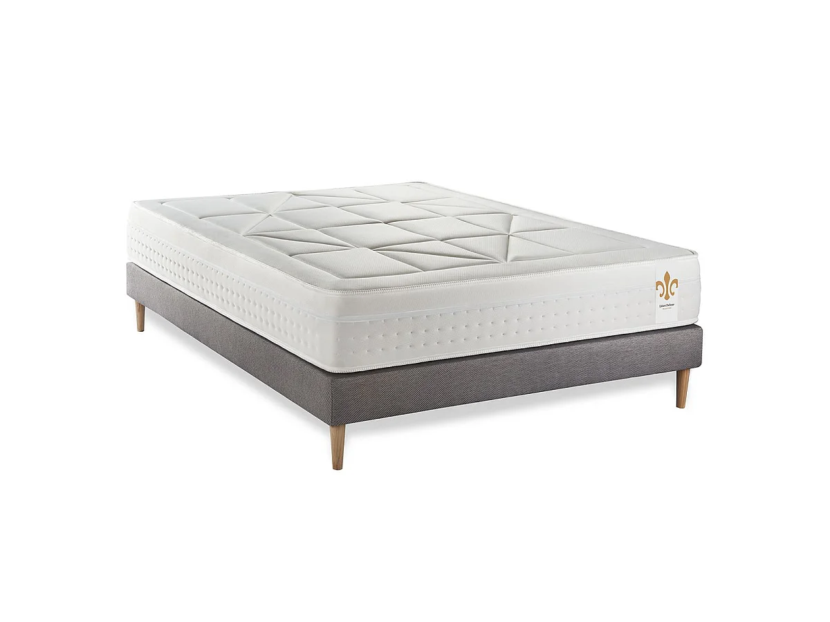 Ensemble Le Vingt-Huit 140 x 200 cm sommier Gris