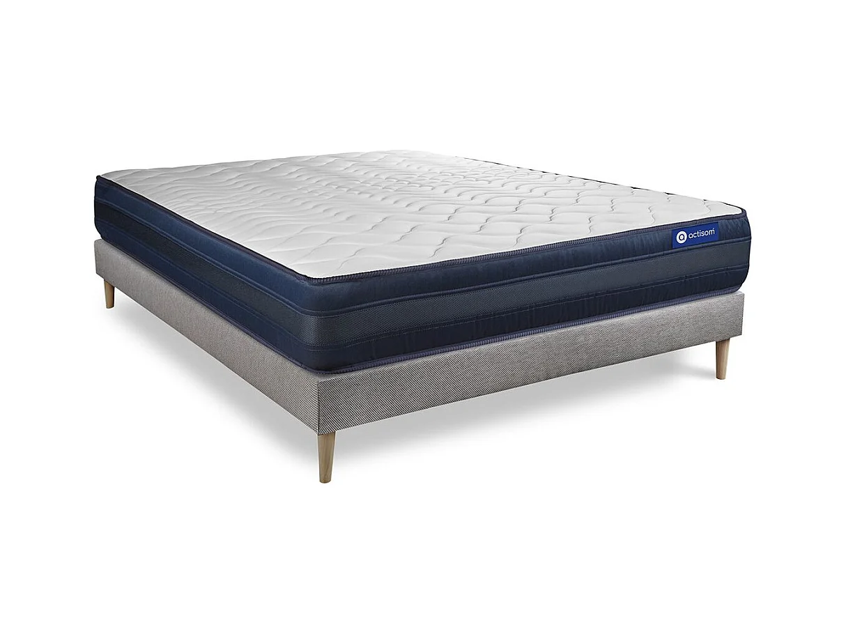 Lattenbodem en Actiflex tech matras 120x190cm , matrasdikte : 24 cm , pocketveren en traagschuim , zeer stevig, 5 comfortzones