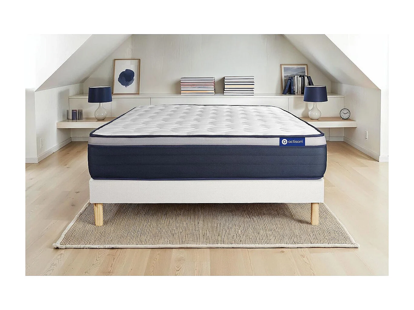 Lattenbodem en Actimemo max matras 80x200cm , matrasdikte : 26 cm , traagschuim , stevig, 7 comfortzones