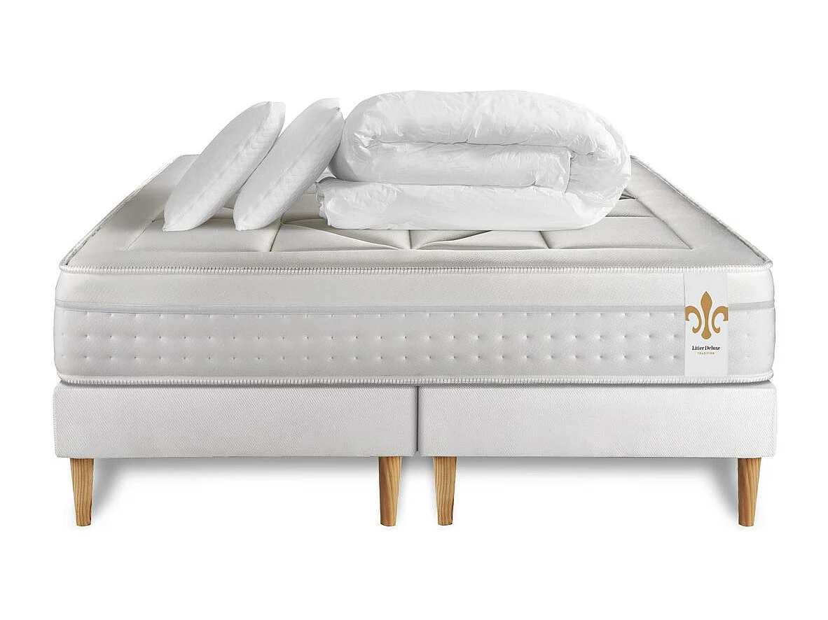 Pack Le Vingt-Huit 160 x 200 cm double sommiers Blanc