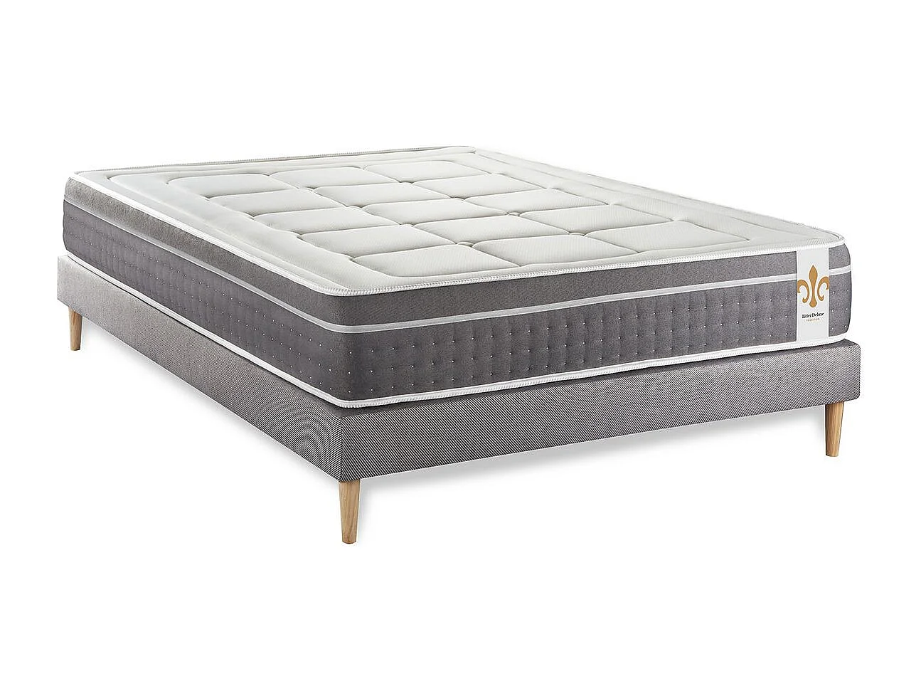 Ensemble Trente 160 x 200 cm sommier Kit Gris