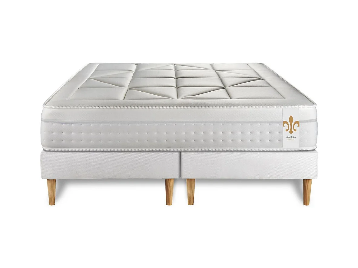 Ensemble Le Vingt-Huit 200 x 200 cm double sommiers Blanc