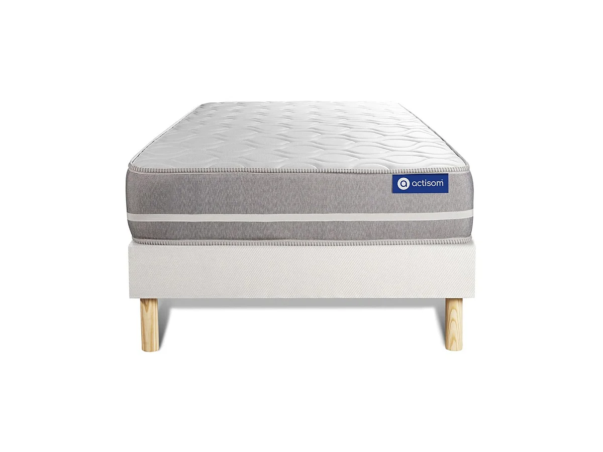 Ensemble matelas Latex + mémoire de forme ACTILATEX TOUCH 80x200 3zones de confort + sommier KIT blanc