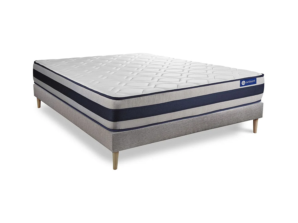 Lattenbodem en Actiflex ergo matras 120x190cm , matrasdikte : 24 cm , pocketveren en traagschuim , stevig, 5 comfortzones