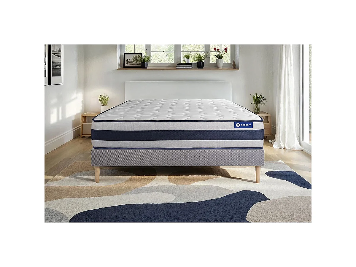 Lattenbodem en Actiflex ergo matras 120x190cm , matrasdikte : 24 cm , pocketveren en traagschuim , stevig, 5 comfortzones