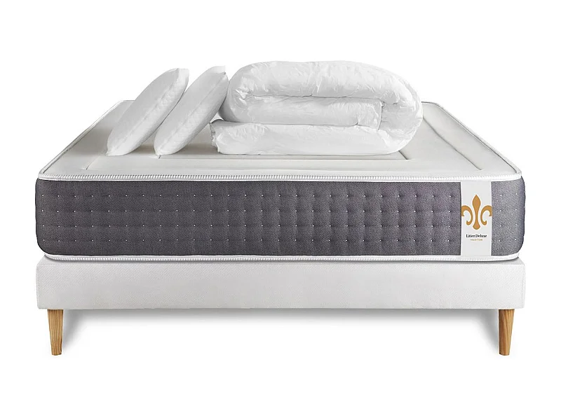 Pack Vingt-Six 180 x 200 cm sommier Kit Blanc