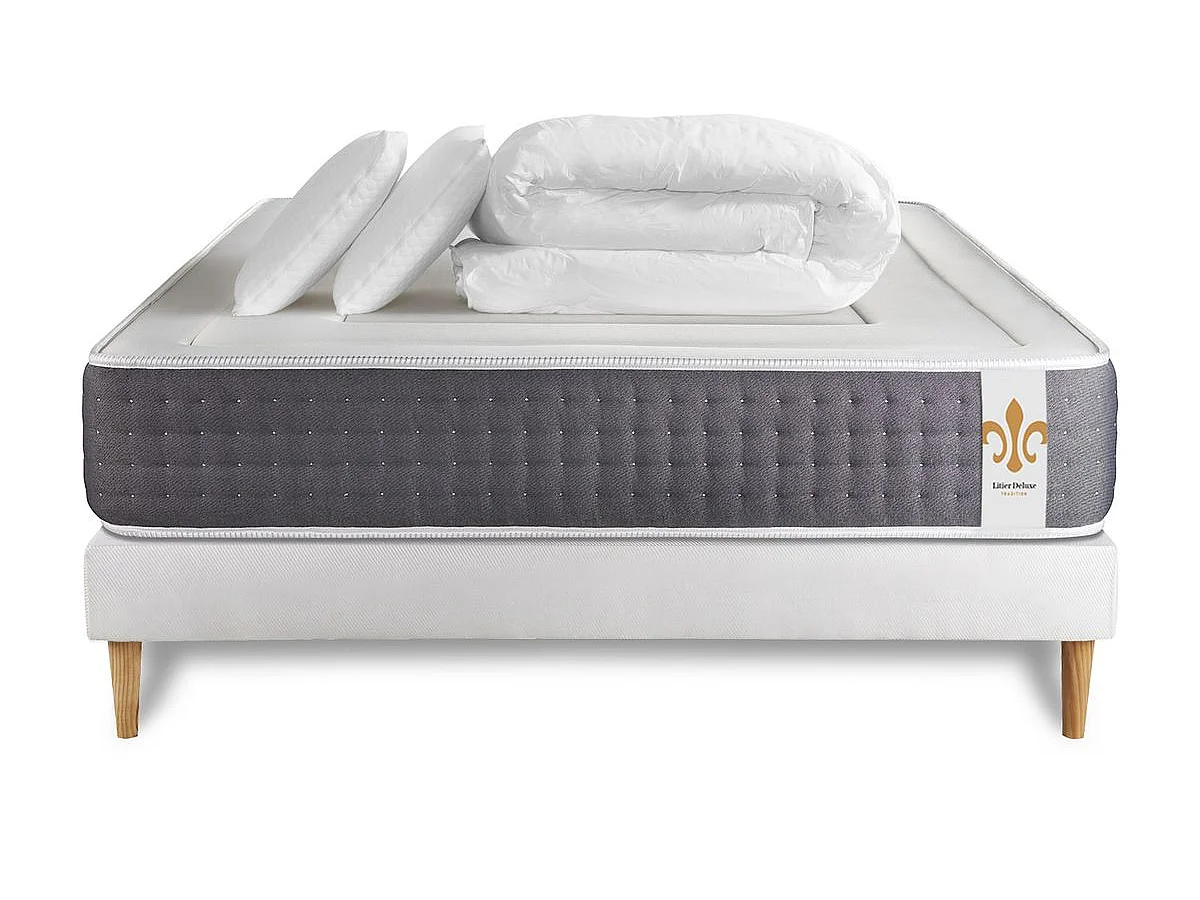 Pack Vingt-Six 180 x 200 cm sommier Kit Blanc