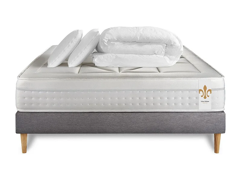 Pack Vingt-Huit 180 x 200 cm sommier Kit Gris