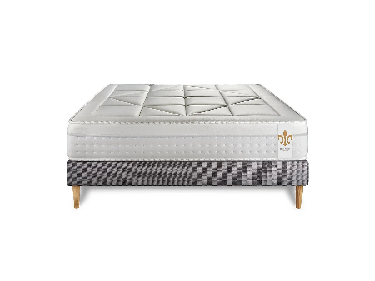 Pack Vingt-Huit 180 x 200 cm sommier Kit Gris