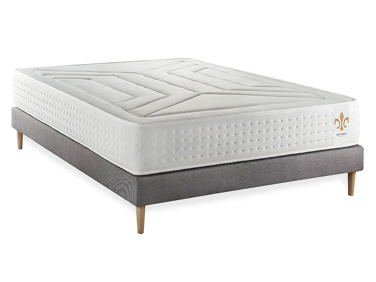 Ensemble Le Vingt-Quatre 140 x 190 cm sommier Gris