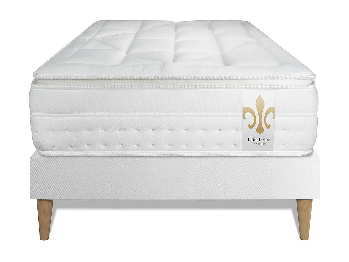 Ensemble Vingt-Huit 90 x 200 cm sommier Kit Blanc