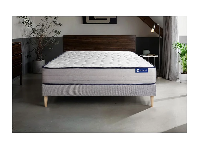 Lattenbodem en Actilatex form matras 120x190cm , matrasdikte : 22 cm , latex en traagschuim , stevig, 5 comfortzones