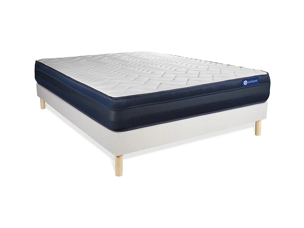 Lattenbodem en Actiflex tech matras 120x200cm , matrasdikte : 24 cm , pocketveren en traagschuim , zeer stevig, 5 comfortzones