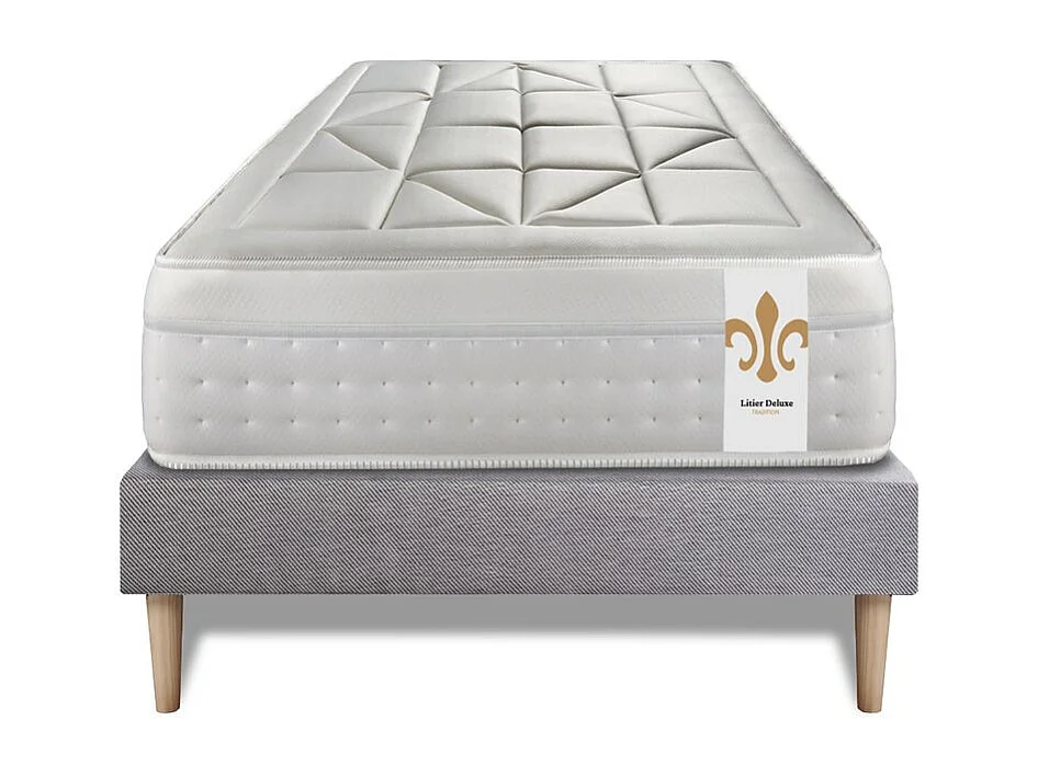 Ensemble Vingt-Huit 90 x 200 cm sommier Kit Gri