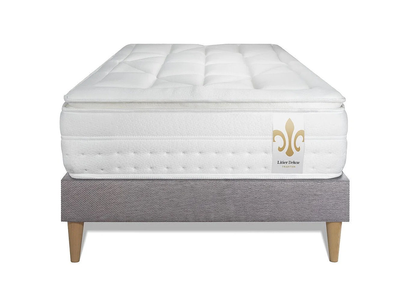 Ensemble Vingt-Huit 90 x 200 cm sommier Kit Gri