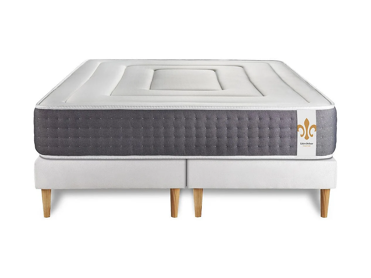 Ensemble Le Vingt-Six 200 x 200 cm double sommiers Blanc