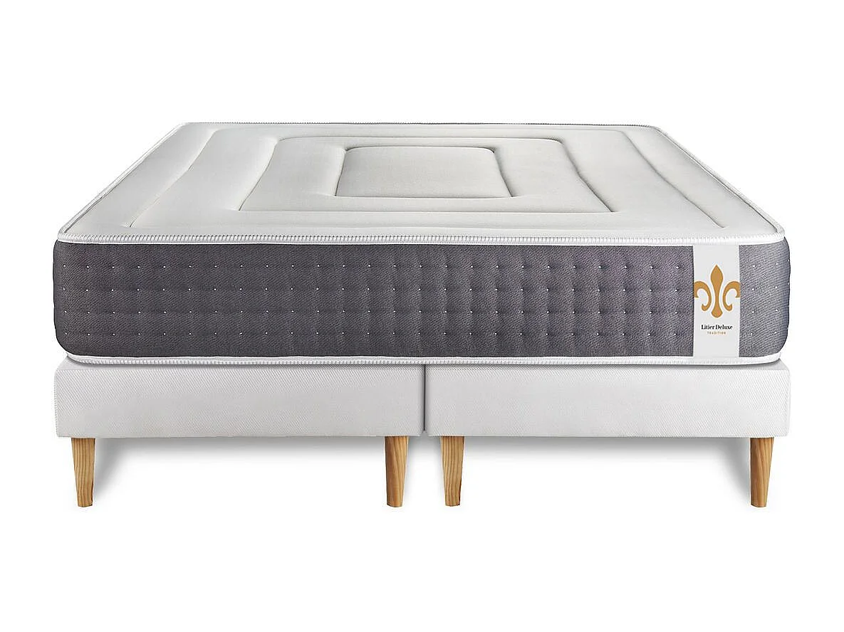 Ensemble Le Vingt-Six 200 x 200 cm double sommiers Blanc